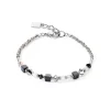 COEUR DE LION Edelsteinarmbänder-Princess Shape Mix Armband Schwarz-Weiß