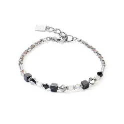 COEUR DE LION Edelsteinarmbänder-Princess Shape Mix Armband Schwarz-Weiß