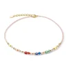 COEUR DE LION Echter Stein-Princess Shape Mix Halskette Dopamin