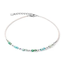 COEUR DE LION Echter Stein-Princess Shape Mix Halskette Mintgrün