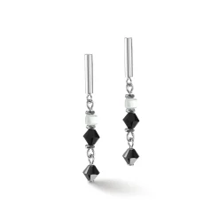COEUR DE LION Ohrstecker-Princess Shape Mix Ohrringe Schwarz-Weiß
