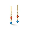 COEUR DE LION Echter Stein-Princess Shape Mix Ohrringe Dopamin