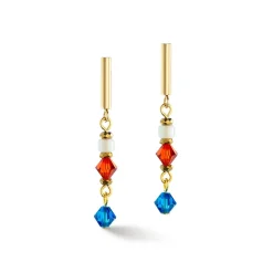 COEUR DE LION Echter Stein-Princess Shape Mix Ohrringe Dopamin