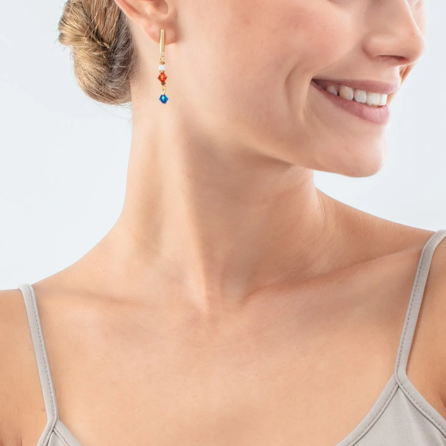 COEUR DE LION Echter Stein-Princess Shape Mix Ohrringe Dopamin