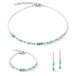COEUR DE LION Echter Stein-Princess Shape Mix Ohrringe Mintgrün