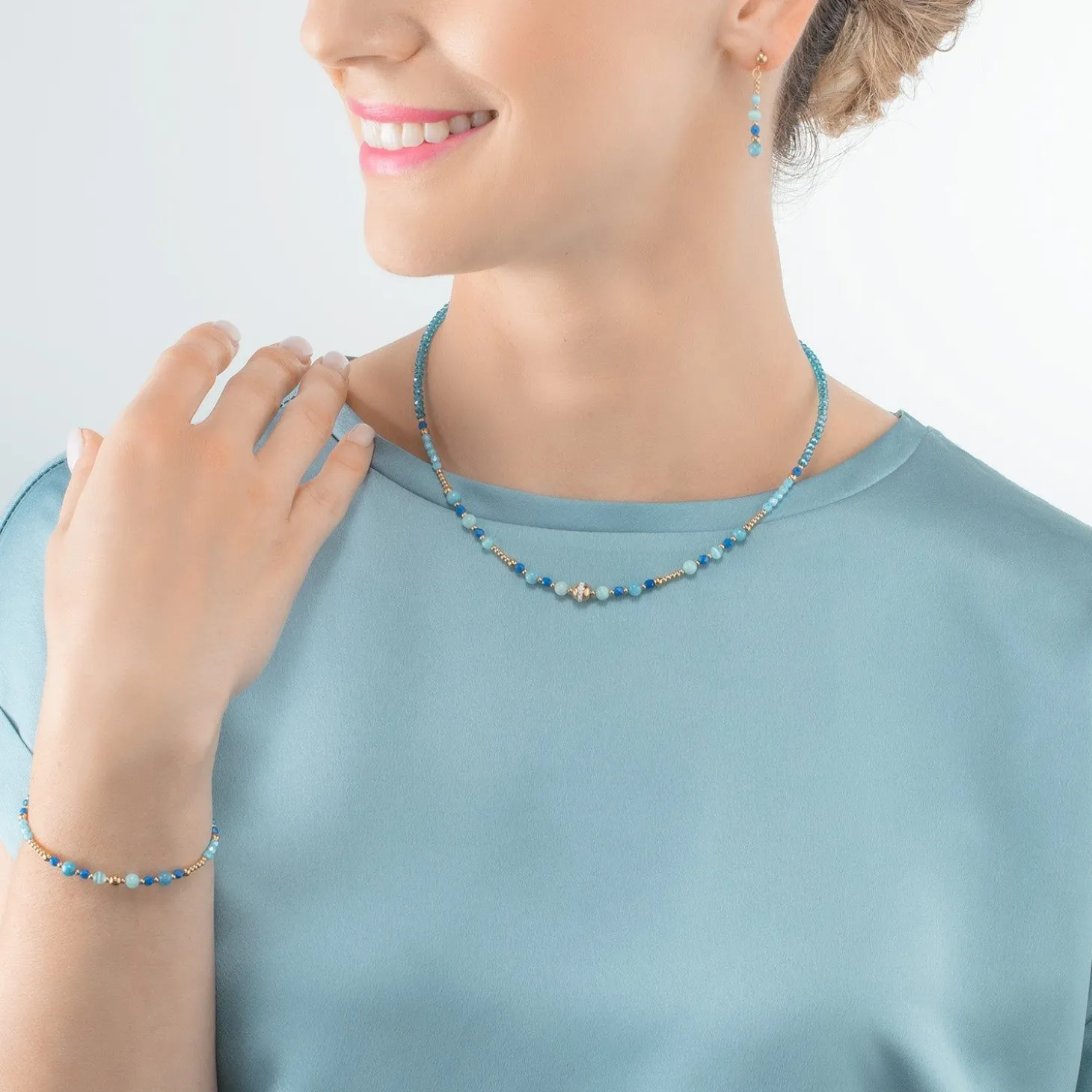 COEUR DE LION Echter Stein-Princess Spheres Armband Türkis