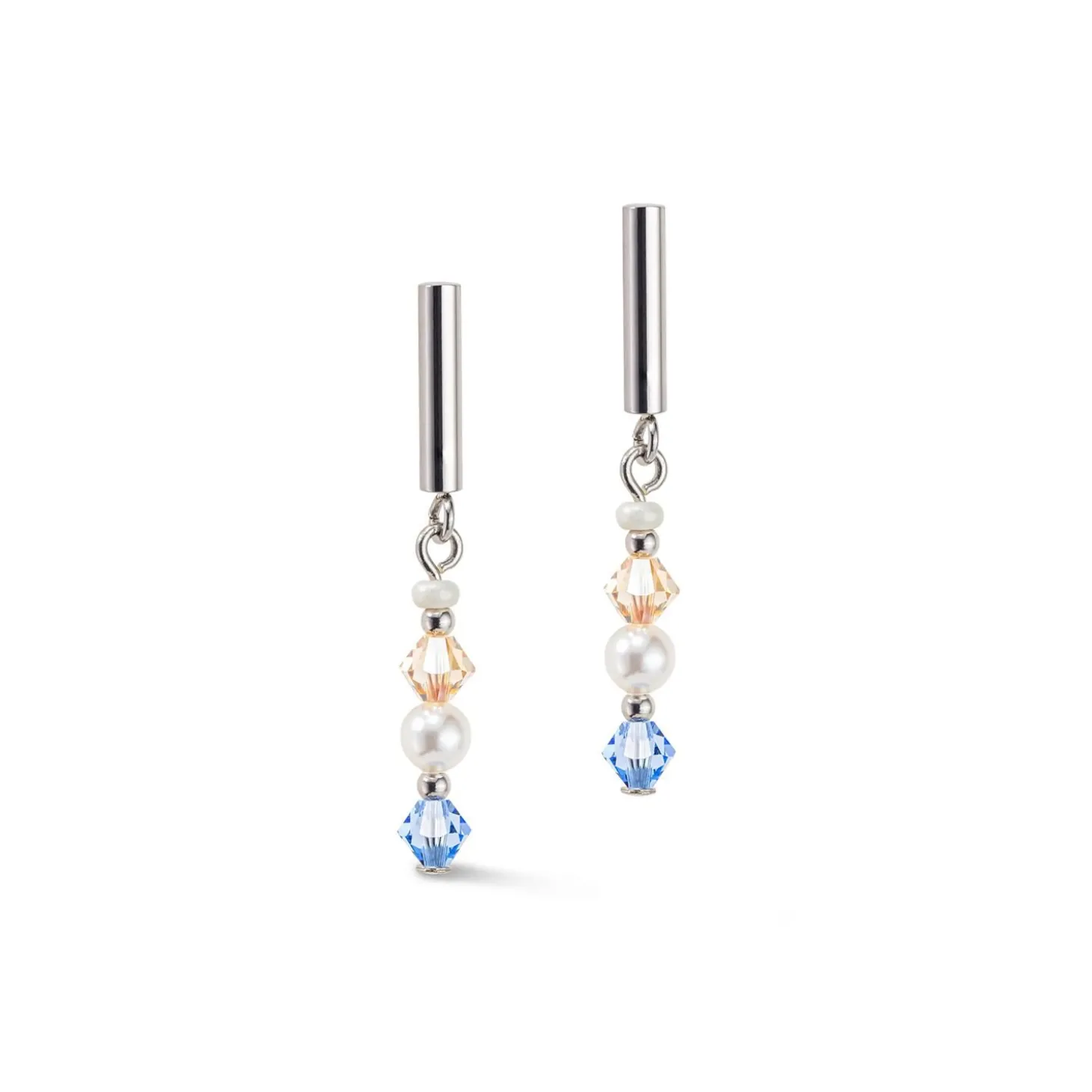 COEUR DE LION Hochzeit-Prinzessin Perlen Ohrringe Silber Hellblau