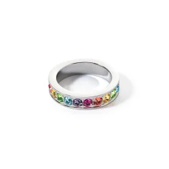 COEUR DE LION Mix&And&Match-Ringe-Ring Edelstahl & Kristalle Silber Mehrfarbig