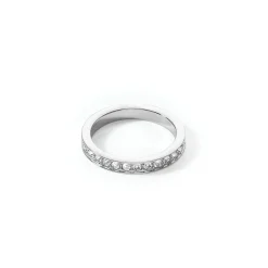 COEUR DE LION Mix&And&Match-Ringe-Ring Edelstahl & Kristalle Slim Silber Kristall