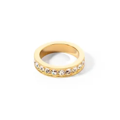COEUR DE LION Mix&And&Match-Ringe-Ring Edelstahl & Kristalle Goldkristall