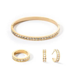 COEUR DE LION Mix&And&Match-Ringe-Ring Edelstahl & Kristalle Goldkristall