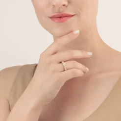 COEUR DE LION Kristallringe-Ring Edelstahl & Kristalle Goldkristall