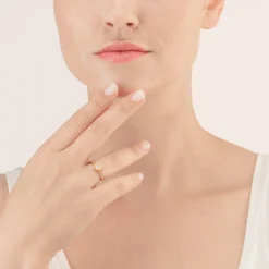 COEUR DE LION Coeur Essentials-Ring mit funkelnden Punkten, Goldkristall