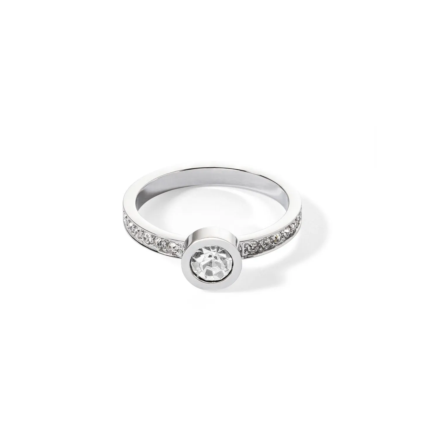COEUR DE LION Mix&And&Match-Ringe-Ring mit funkelnden Punkten, silberner Kristall