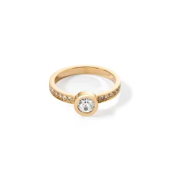 COEUR DE LION Kristallringe-Ring mit funkelnden Punkten, Goldkristall