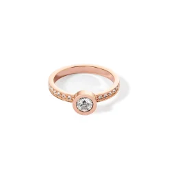 COEUR DE LION Kristallringe-Ring mit funkelnden Punkten, Roségold-Kristall