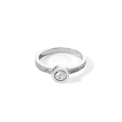 COEUR DE LION Kristallringe-Ring mit funkelnden Punkten, silberner Kristall