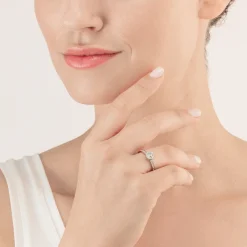 COEUR DE LION Kristallringe-Ring mit funkelnden Punkten, silberner Kristall