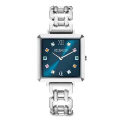 COEUR DE LION Uhren-Sehen Sie sich die Iconic Cube Statement Noble Petrol Silver an