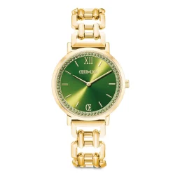 COEUR DE LION Uhren-Sehen Sie sich die Runde Sparkling Fabulous Green Statement Gold an