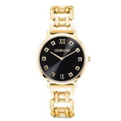COEUR DE LION Uhren-Sehen Sie sich Round Brilliant Glamourous Black Statement Gold an