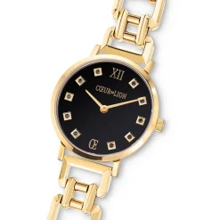 COEUR DE LION Uhren-Sehen Sie sich Round Brilliant Glamourous Black Statement Gold an