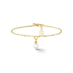 COEUR DE LION Hochzeit-Solitär-Süßwasserperlen-Armband Gold