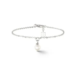 COEUR DE LION Hochzeit-Solitär-Süßwasserperlen-Armband Silber