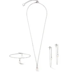 COEUR DE LION Hochzeit-Solitär-Süßwasserperlen-Ohrringe aus Silber
