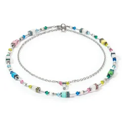 COEUR DE LION Multiwear-Halsketten-Sommertraum-Halskette, mehrfarbig, Pastellfarben