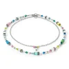 COEUR DE LION Echter Stein-Sommertraum-Halskette, mehrfarbig, Pastellfarben