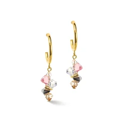 COEUR DE LION Ohrstecker-Tanzende Kristalle Ohrringe Gold Hellrosa