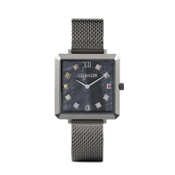COEUR DE LION Uhren-Uhr Iconic Square Anthrazit Perlmutt Milanese Edelstahl Anthrazit