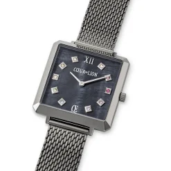 COEUR DE LION Uhren-Uhr Iconic Square Anthrazit Perlmutt Milanese Edelstahl Anthrazit