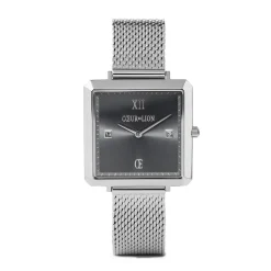 COEUR DE LION Uhren-Uhr Iconic Square Graphite Sunray Milanese Edelstahl