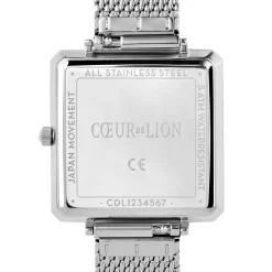 COEUR DE LION Uhren-Uhr Iconic Square Graphite Sunray Milanese Edelstahl