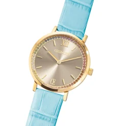 COEUR DE LION Uhren-Uhr Round Pastel Lovers Gold Armband Leder Blau