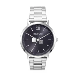 COEUR DE LION Männer-Uhr Round Statement Unisex Sunray Midnight Blue Edelstahl Frosted Silver