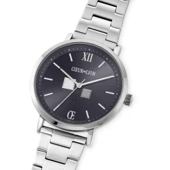COEUR DE LION Uhren-Uhr Round Statement Unisex Sunray Midnight Blue Edelstahl Frosted Silver