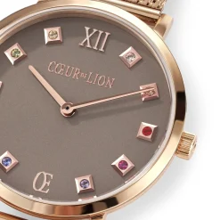 COEUR DE LION Uhren-Uhr Rund Mokka Matt Milanaise Edelstahl Roségold
