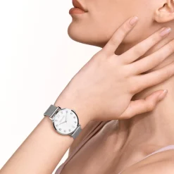 COEUR DE LION Uhren-Uhr Rund Perlmutt Milanaise Edelstahl Silber