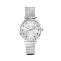 COEUR DE LION Uhren-Uhr Rund Silber Sunray Milanaise Edelstahl