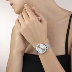 COEUR DE LION Uhren-Uhr Rund Silber Sunray Milanaise Edelstahl