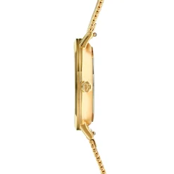 COEUR DE LION Uhren-Uhr rund, strahlend weiß, Milanaise-Edelstahl, goldfarben