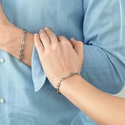 COEUR DE LION Unisex-Armbänder-Unisex-Armband Gliederkette Silber