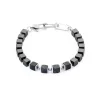 COEUR DE LION Echter Stein-Unisex-Armband Precious Cubes Schwarz